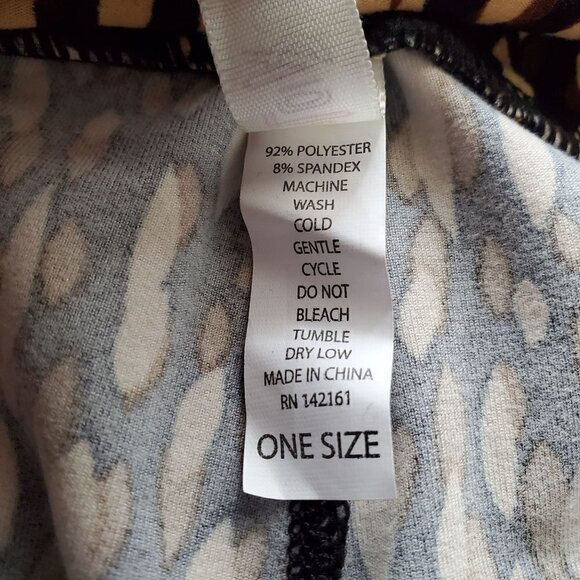 Lularoe Women's Black White Giraffe / Brown Tan Knit Leggings One Size Set of 2 - Picture 6 of 7